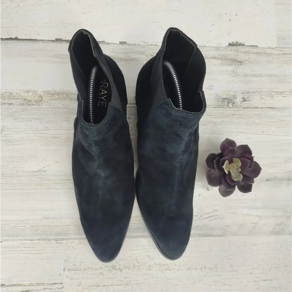 Raye Black Suede Celeste Chelsea Booties Size 9.5